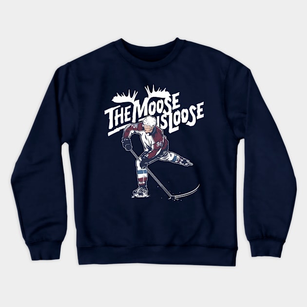 Mikko Rantanen Moose Is Loose Crewneck Sweatshirt by stevenmsparks